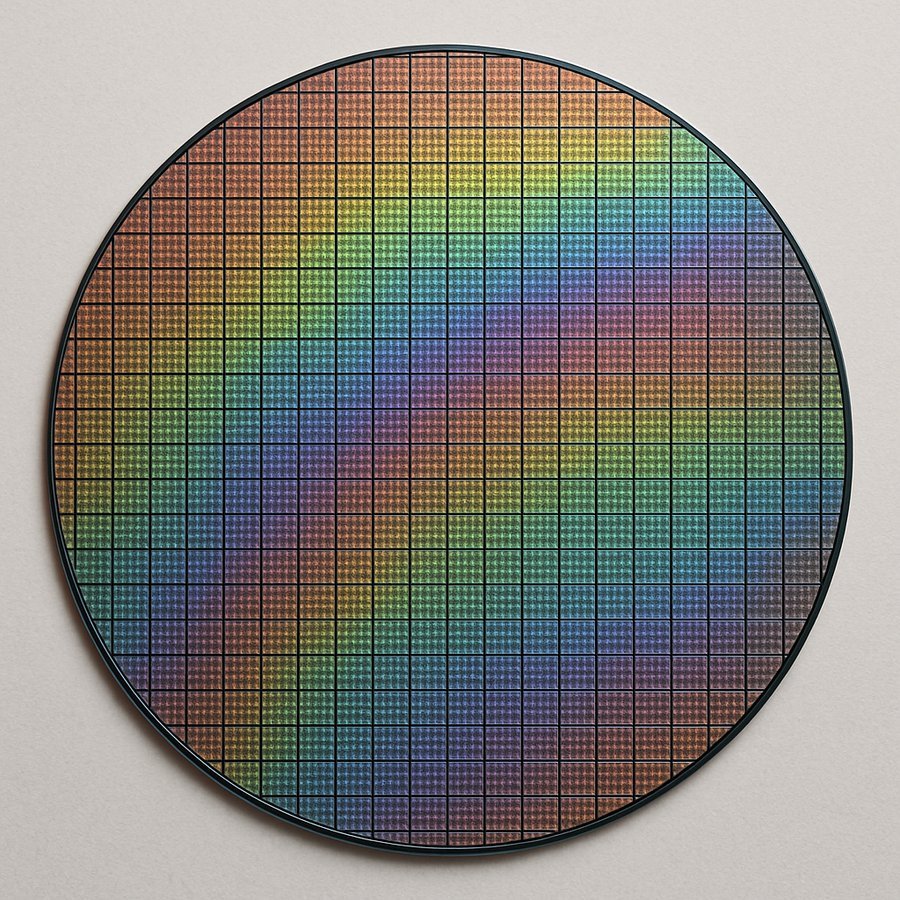 A patterned silicon wafer